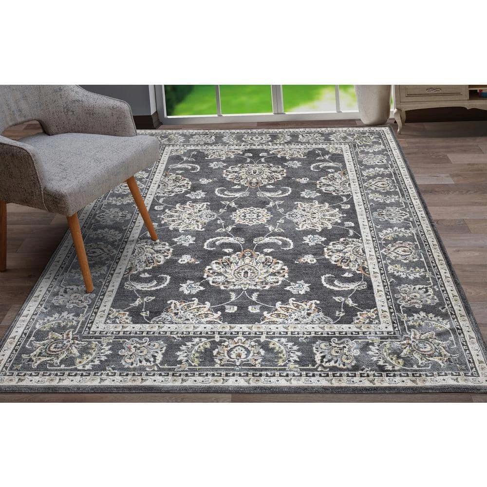 Carlisle Anthracite 5 ft. x 6 ft. 8 in. Area Rug by Home Decorators Collection 6 Carlisle Anthracite 5 ft. x 6 ft. 8 in. Area Rug by Home Decorators Collection - Image 6