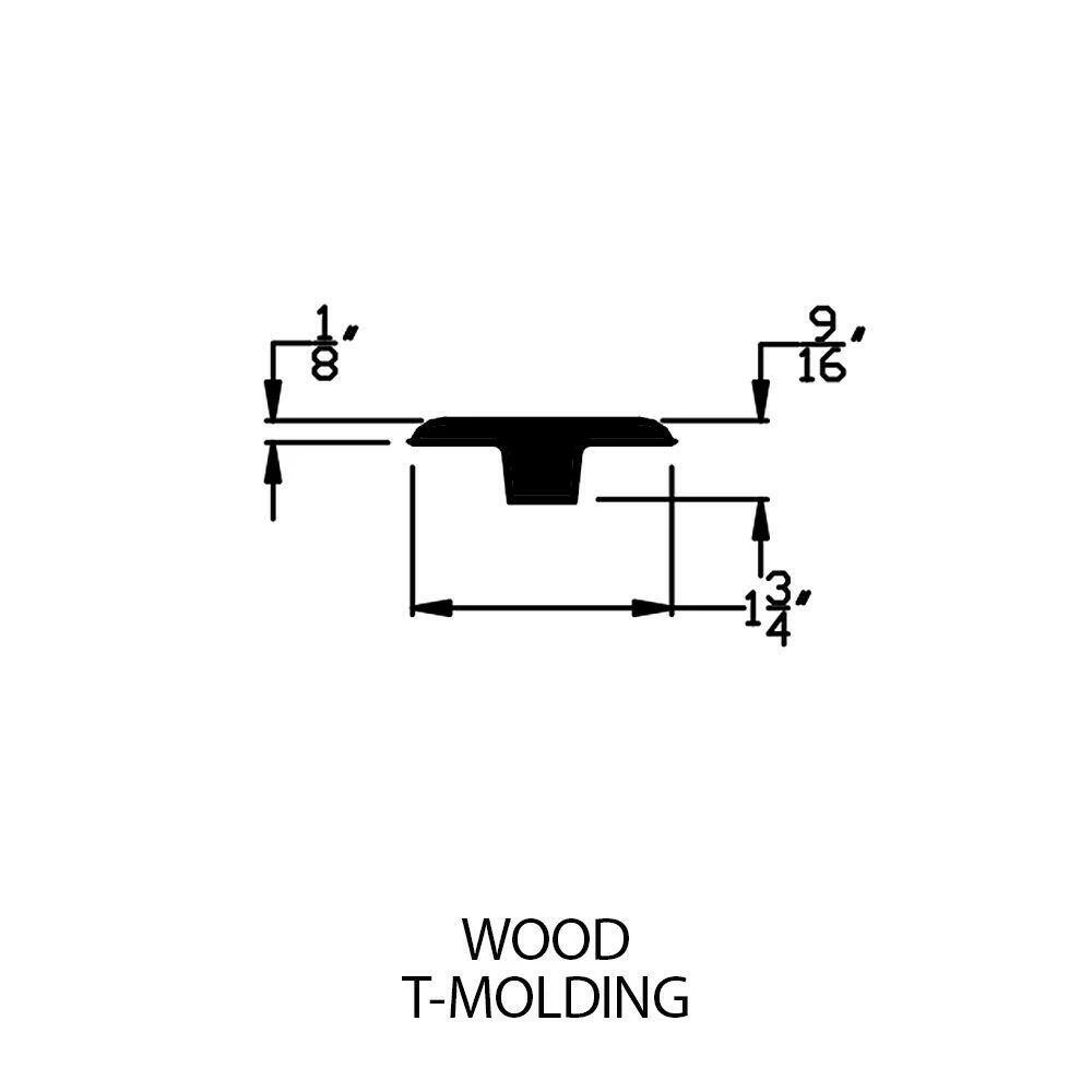 Balmoral Birch/Marlow Rustic Birch 3/8 in. Thick x 1-3/4 in. Wide x 94 in. Length Hardwood T-Molding by Zamma 2 Balmoral Birch/Marlow Rustic Birch 3/8 in. Thick x 1-3/4 in. Wide x 94 in. Length Hardwood T-Molding by Zamma - Image 2
