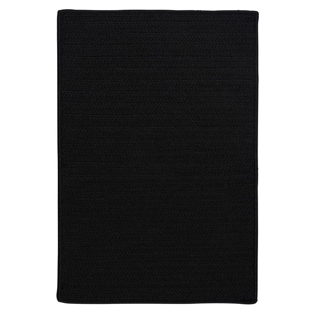 Solid Black 5 ft. x 8 ft. Braided Indoor/Outdoor Area Rug by Home Decorators Collection 1 Solid Black 5 ft. x 8 ft. Braided Indoor/Outdoor Area Rug by Home Decorators Collection