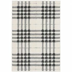 Newburry Black and White 8 ft. x 10 ft. Menswear Polypropylene Area Rug by Home Decorators Collection