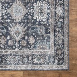 Dahliya Blue 5 ft. Round Area Rug by Home Decorators Collection -Home Decorators Store blue home decorators collection area rugs 82660 1d 1000