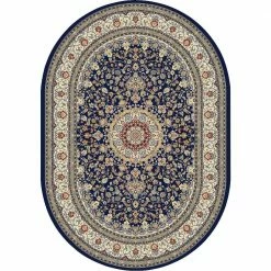 Nicholson Blue/Ivory 7 ft. x 10 ft. Oval Indoor Area Rug by Home Decorators Collection