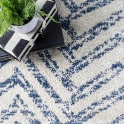 Rosanne Geometric Herringbone Blue 8 ft. x 10 ft. Area Rug by Home Decorators Collection -Home Decorators Store blue home decorators collection area rugs rzbd94a 8010 4f 1000