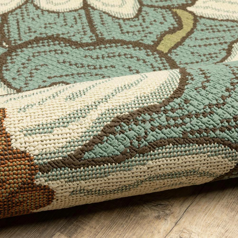 Jubilee Blue White 7 ft. x 10 ft. Indoor/Outdoor Area Rug by Home Decorators Collection 9 Jubilee Blue White 7 ft. x 10 ft. Indoor/Outdoor Area Rug by Home Decorators Collection - Image 9