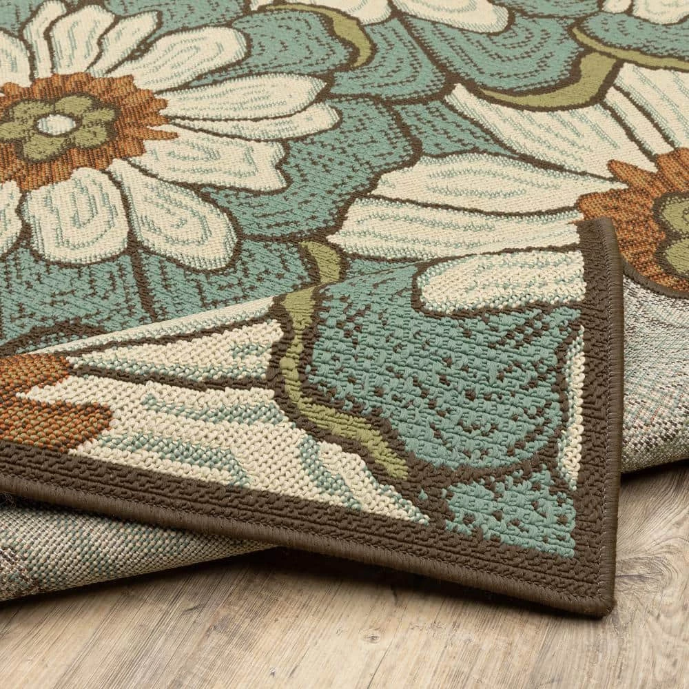 Jubilee Blue White 7 ft. x 10 ft. Indoor/Outdoor Area Rug by Home Decorators Collection 7 Jubilee Blue White 7 ft. x 10 ft. Indoor/Outdoor Area Rug by Home Decorators Collection - Image 7