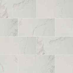 Carrara 12 in. x 24 in. Polished Porcelain Stone Look Floor and Wall Tile (16 sq. ft./Case) by Home Decorators Collection