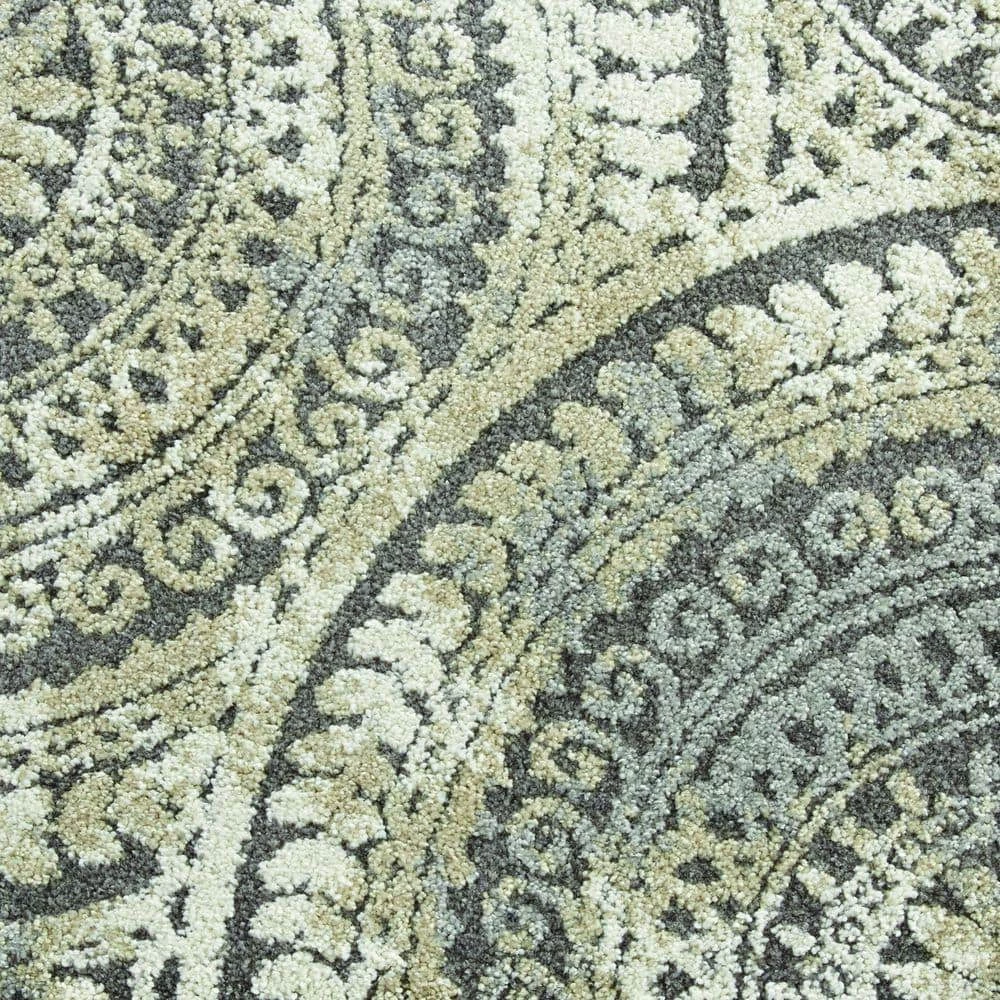 Spiral Medallion Cool Gray Tones 5 ft. x 7 ft. Area Rug by Home Decorators Collection 5 Spiral Medallion Cool Gray Tones 5 ft. x 7 ft. Area Rug by Home Decorators Collection - Image 5