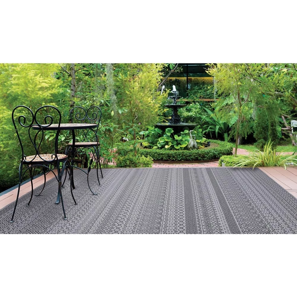 Rhapsody Gray 8 ft. x 10 ft. Indoor/Outdoor Area Rug by Home Decorators Collection 7 Rhapsody Gray 8 ft. x 10 ft. Indoor/Outdoor Area Rug by Home Decorators Collection - Image 7