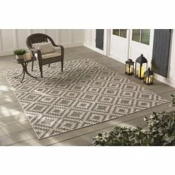 Samba Square Gray 8 ft. x 10 ft. Indoor/Outdoor Area Rug by Home Decorators Collection -Home Decorators Store gray home decorators collection outdoor rugs 32467 31 1000