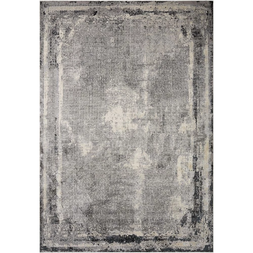 Warner Grey/Charcoal 7 ft. 9 in. x 10 ft. 10 in. Abstract Polypropylene/Polyester Area Rug by Home Decorators Collection 1 Warner Grey/Charcoal 7 ft. 9 in. x 10 ft. 10 in. Abstract Polypropylene/Polyester Area Rug by Home Decorators Collection