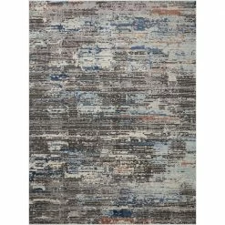 Salene Grey/Grey 7 ft. 11 in. x 10 ft. 6 in. Abstract Polypropylene/Polyester Area Rug by Home Decorators Collection