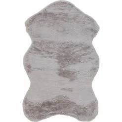 Piper Grey 3 ft. x 5 ft. Sheepskin Solid Polyester Area Rug by Home Decorators Collection