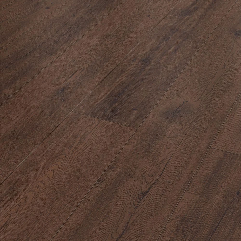 Hunting Trail Oak 12 mm T x 7.56 in. W Waterproof Laminate Wood Flooring (15.95 sq. ft./Case) by Home Decorators Collection 1 Hunting Trail Oak 12 mm T x 7.56 in. W Waterproof Laminate Wood Flooring (15.95 sq. ft./Case) by Home Decorators Collection