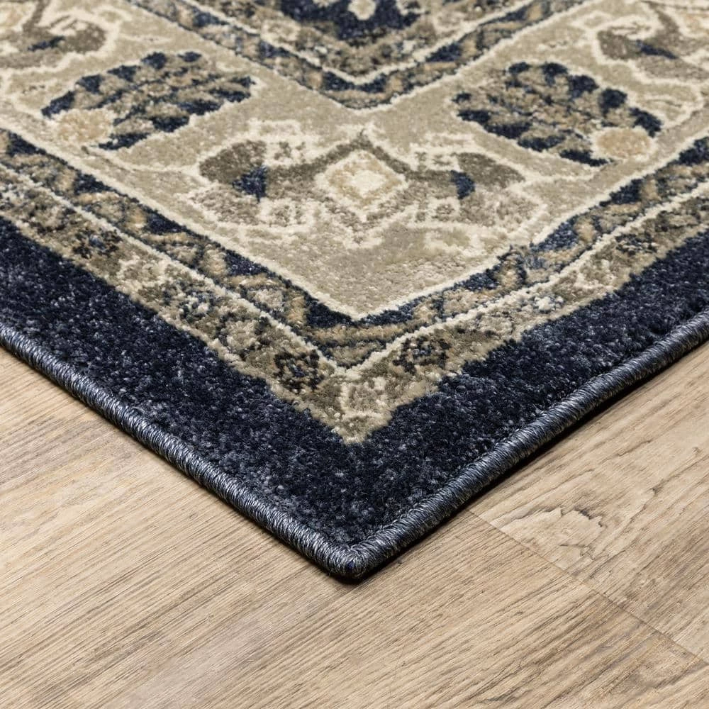 Gianna Indigo 8 ft. x 10 ft. Border Area Rug by Home Decorators Collection 5 Gianna Indigo 8 ft. x 10 ft. Border Area Rug by Home Decorators Collection - Image 5