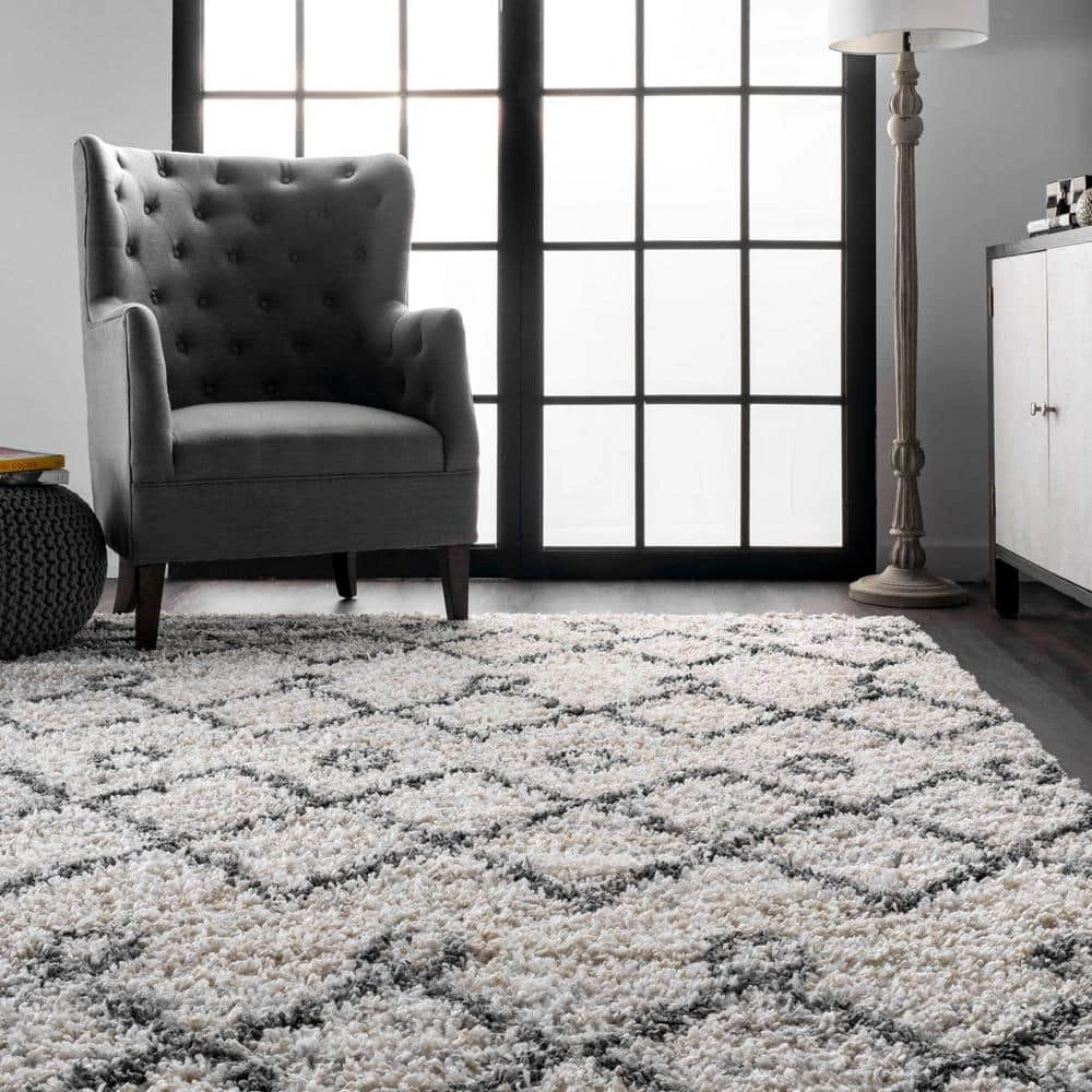 Transitional Kristi Shag Ivory 10 ft. x 14 ft. Indoor Area Rug by Home Decorators Collection 4 Transitional Kristi Shag Ivory 10 ft. x 14 ft. Indoor Area Rug by Home Decorators Collection - Image 4
