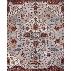Talya Ivory/Red 8 ft. x 10 ft. Medallion Area Rug by Home Decorators Collection