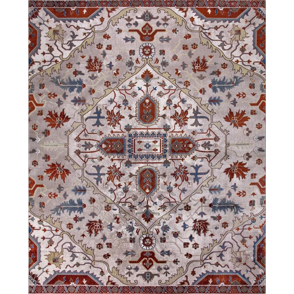 Talya Ivory/Red 8 ft. x 10 ft. Medallion Area Rug by Home Decorators Collection 1 Talya Ivory/Red 8 ft. x 10 ft. Medallion Area Rug by Home Decorators Collection