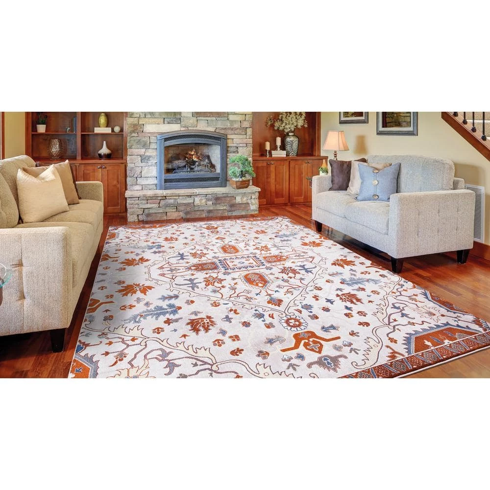Talya Ivory/Red 8 ft. x 10 ft. Medallion Area Rug by Home Decorators Collection 5 Talya Ivory/Red 8 ft. x 10 ft. Medallion Area Rug by Home Decorators Collection - Image 5