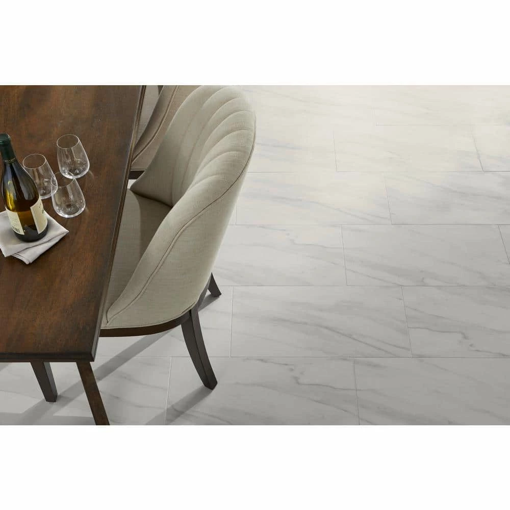 Kolasus White 12 in. x 24 in. Matte Porcelain Floor and Wall Tile (2 sq. ft./Each) by Home Decorators Collection 2 Kolasus White 12 in. x 24 in. Matte Porcelain Floor and Wall Tile (2 sq. ft./Each) by Home Decorators Collection - Image 2