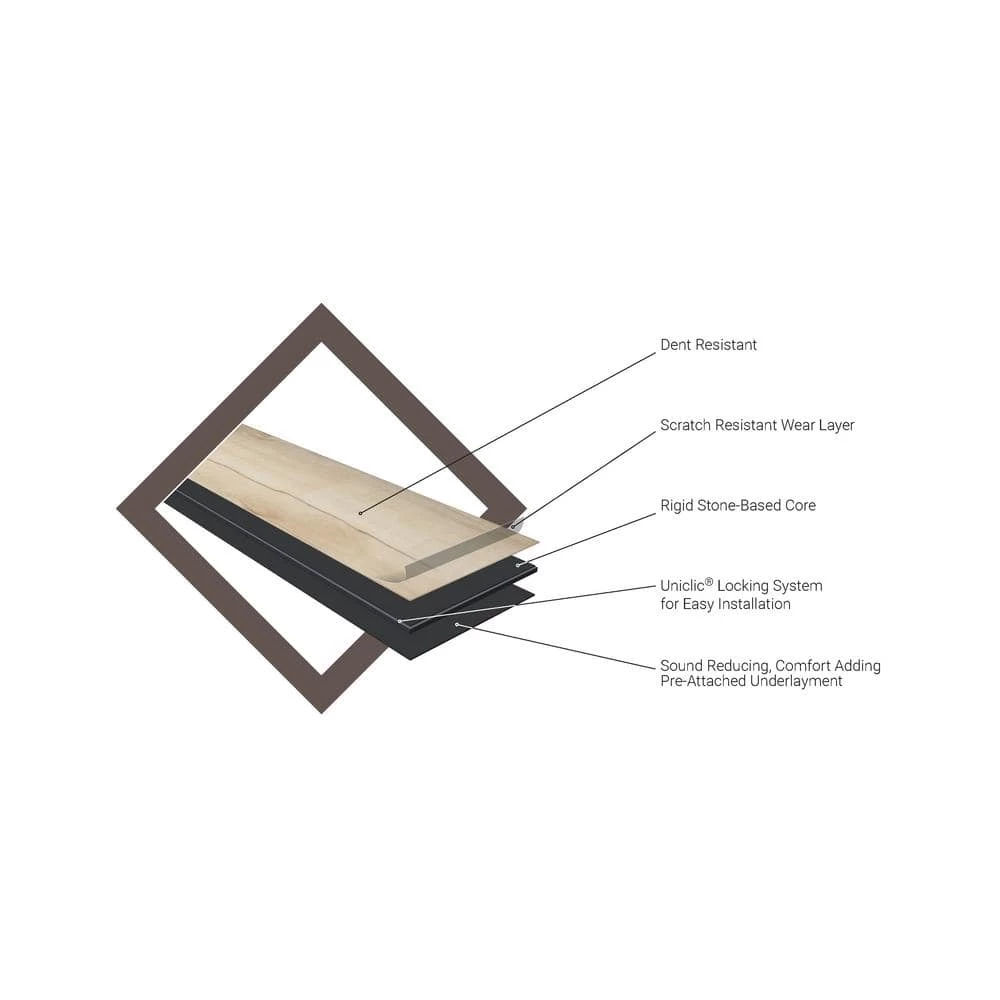 Woodland Loto 7.13 in. W x 48.03 in. L Rigid Core Click Lock Luxury Vinyl Plank Flooring (23.77 sq. ft./case) by Home Decorators Collection 4 Woodland Loto 7.13 in. W x 48.03 in. L Rigid Core Click Lock Luxury Vinyl Plank Flooring (23.77 sq. ft./case) by Home Decorators Collection - Image 4