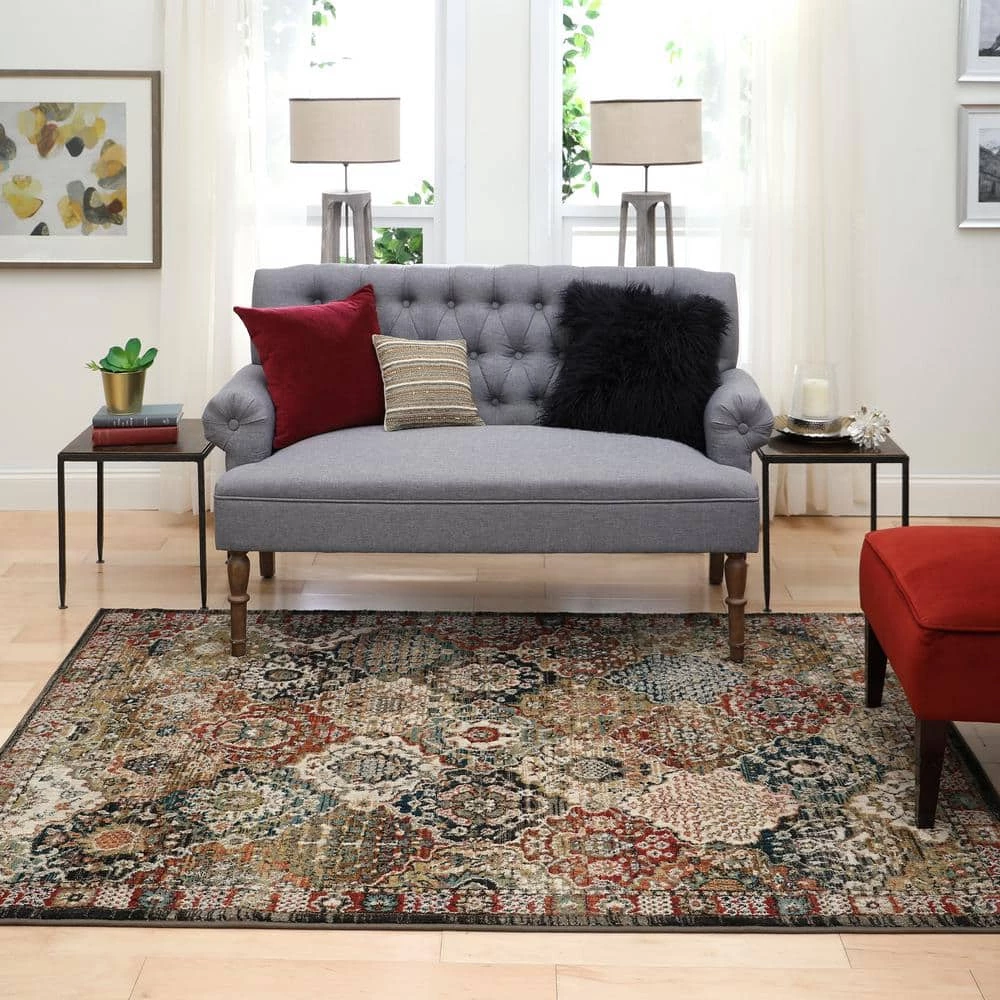 Patchwork Multi 5 ft. x 7 ft. Medallion Area Rug by Home Decorators Collection 9 Patchwork Multi 5 ft. x 7 ft. Medallion Area Rug by Home Decorators Collection - Image 9
