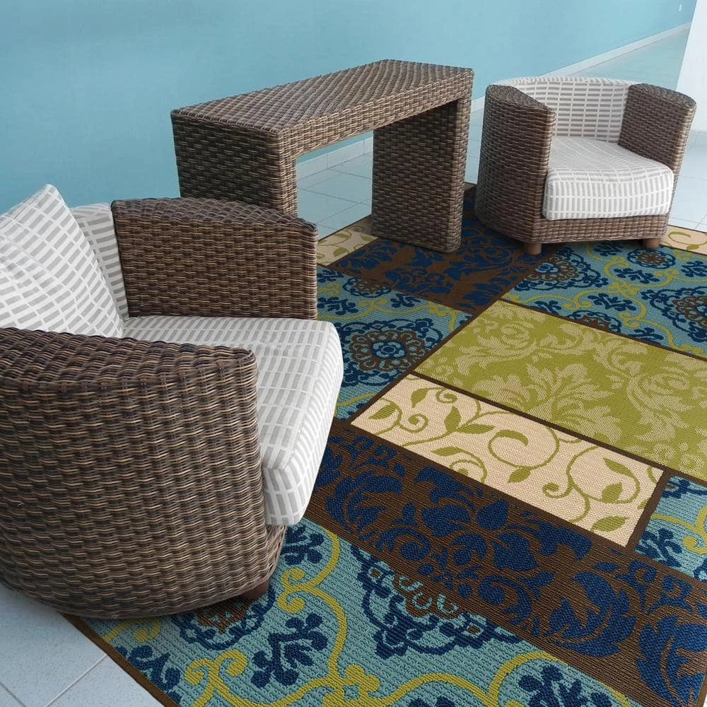 Piccadilly Multi 7 ft. x 10 ft. Outdoor Area Rug by Home Decorators Collection 2 Piccadilly Multi 7 ft. x 10 ft. Outdoor Area Rug by Home Decorators Collection - Image 2