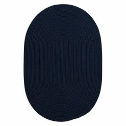 Trends Navy 8 ft. x 11 ft. Oval Braided Area Rug by Home Decorators Collection