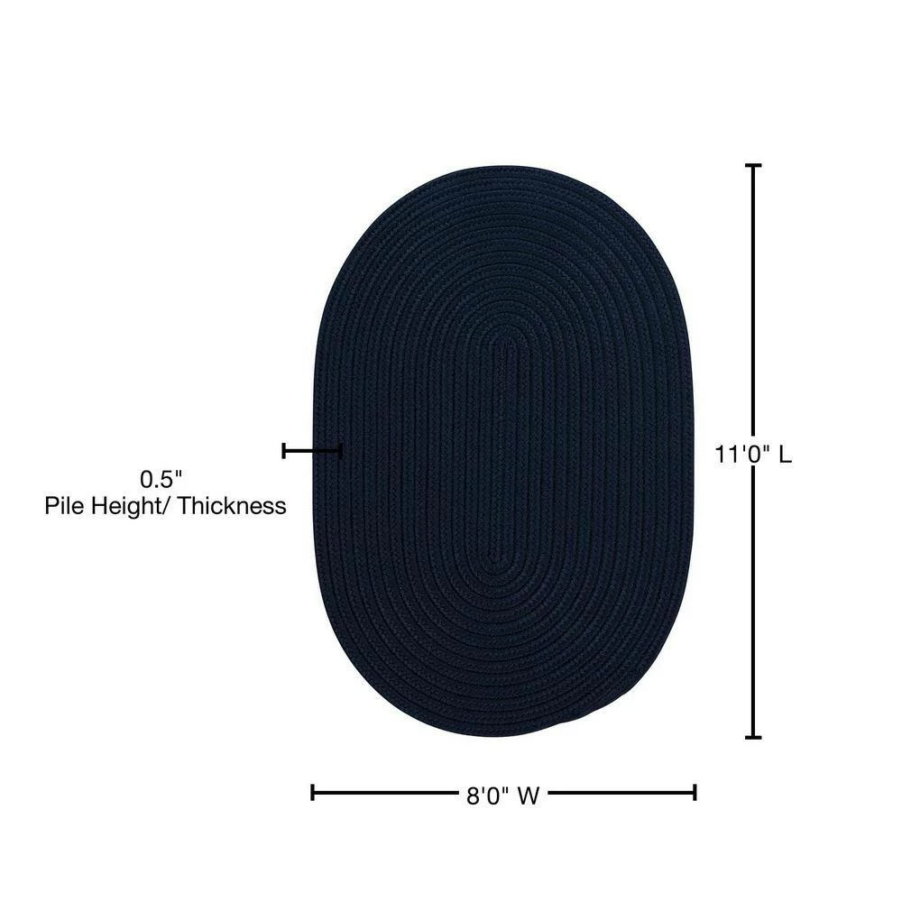 Trends Navy 8 ft. x 11 ft. Oval Braided Area Rug by Home Decorators Collection 3 Trends Navy 8 ft. x 11 ft. Oval Braided Area Rug by Home Decorators Collection - Image 3