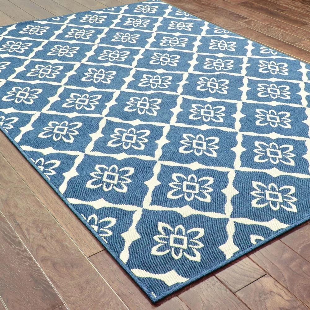 Odyssey Navy 7 ft. x 10 ft. Indoor/Outdoor Area Rug by Home Decorators Collection 4 Odyssey Navy 7 ft. x 10 ft. Indoor/Outdoor Area Rug by Home Decorators Collection - Image 4
