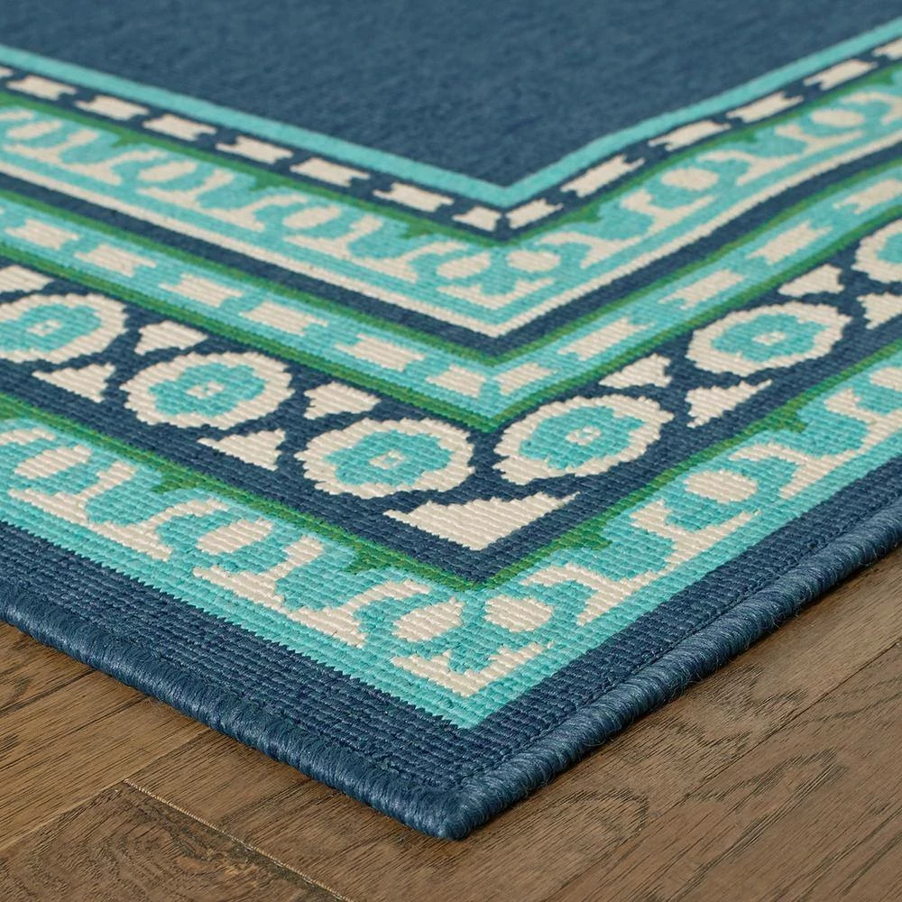 Tonga Navy 8 ft. x 11 ft. Indoor/Outdoor Area Rug by Home Decorators Collection 5 Tonga Navy 8 ft. x 11 ft. Indoor/Outdoor Area Rug by Home Decorators Collection - Image 5
