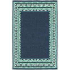 Tonga Navy 8 ft. x 11 ft. Indoor/Outdoor Area Rug by Home Decorators Collection