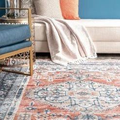 Zara Medallion Orange 5 ft. x 7 ft. Area Rug by Home Decorators Collection -Home Decorators Store orange home decorators collection area rugs kksl05a 5307 40 1000
