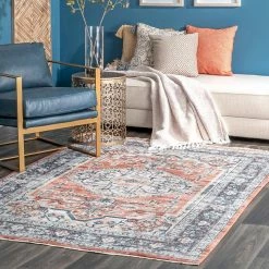 Zara Medallion Orange 5 ft. x 7 ft. Area Rug by Home Decorators Collection -Home Decorators Store orange home decorators collection area rugs kksl05a 5307 4f 1000
