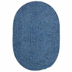 Dover Chenille Petal Blue 6 ft. x 9 ft. Oval Braided Area Rug by Home Decorators Collection