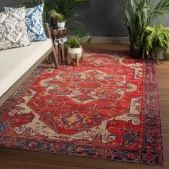 Polaris Red 7 ft. 6 in. x 9 ft. 6 in. Medallion Rectangle Area Rug by Home Decorators Collection 11 Polaris Red 7 ft. 6 in. x 9 ft. 6 in. Medallion Rectangle Area Rug by Home Decorators Collection -Home Decorators Store red blue home decorators collection area rugs rug140460 1f 1000