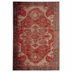 Polaris Red 7 ft. 6 in. x 9 ft. 6 in. Medallion Rectangle Area Rug by Home Decorators Collection