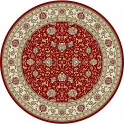 Vaughan Red/Ivory 8 ft. x 8 ft. Round Indoor Area Rug by Home Decorators Collection