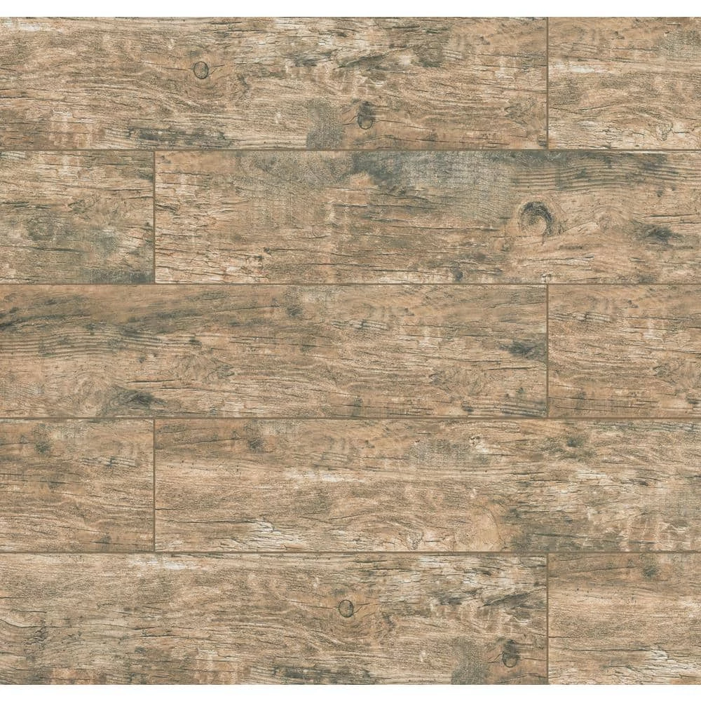 Redwood Natural 6 in. x 24 in. Matte Porcelain Wood Look Floor and Wall Tile (10 sq. ft./Case) by Home Decorators Collection 1 Redwood Natural 6 in. x 24 in. Matte Porcelain Wood Look Floor and Wall Tile (10 sq. ft./Case) by Home Decorators Collection