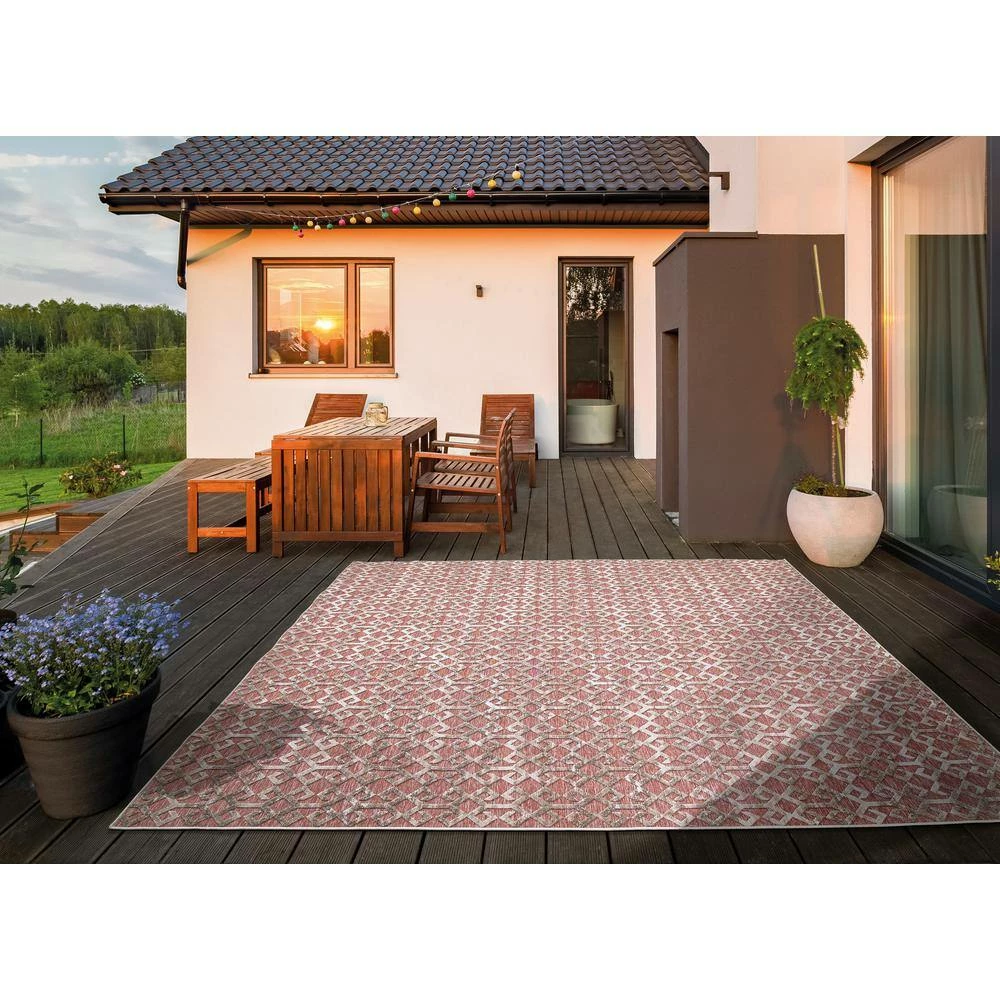 Ikat Rust 5 ft. x 7 ft. Indoor/Outdoor Area Rug by Home Decorators Collection 6 Ikat Rust 5 ft. x 7 ft. Indoor/Outdoor Area Rug by Home Decorators Collection - Image 6