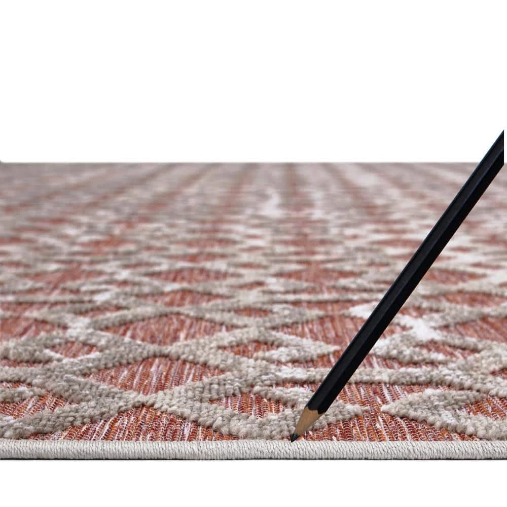 Ikat Rust 5 ft. x 7 ft. Indoor/Outdoor Area Rug by Home Decorators Collection 2 Ikat Rust 5 ft. x 7 ft. Indoor/Outdoor Area Rug by Home Decorators Collection - Image 2