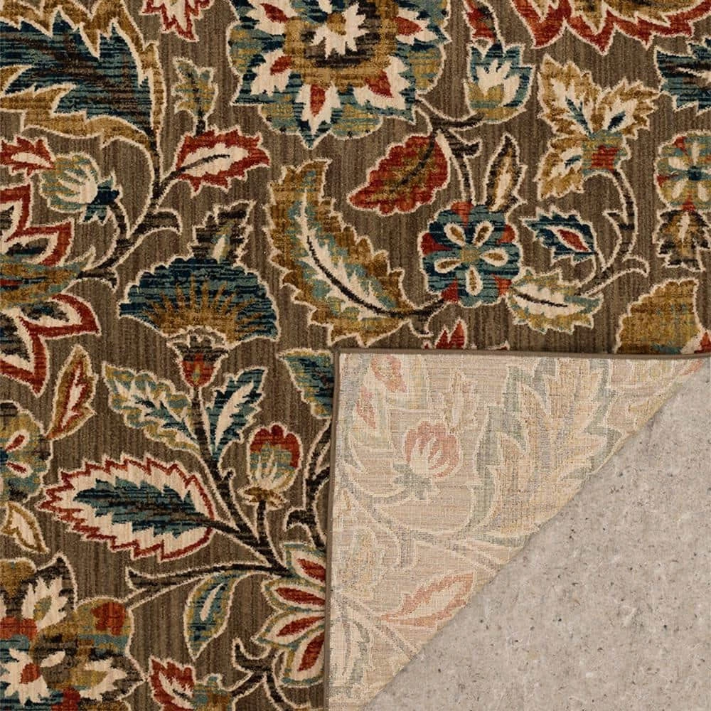 Elyse Taupe 8 ft. x 10 ft. Floral Area Rug by Home Decorators Collection 5 Elyse Taupe 8 ft. x 10 ft. Floral Area Rug by Home Decorators Collection - Image 5