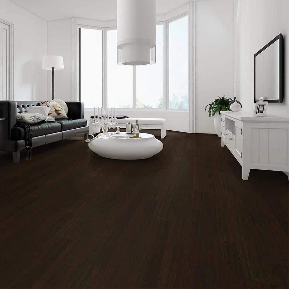 Hand Scraped Strand Woven Wellington 3/8 in. T x 5-1/8 in. W x 36 in. L Engineered Click Bamboo Flooring by Home Decorators Collection 5 Hand Scraped Strand Woven Wellington 3/8 in. T x 5-1/8 in. W x 36 in. L Engineered Click Bamboo Flooring by Home Decorators Collection - Image 5